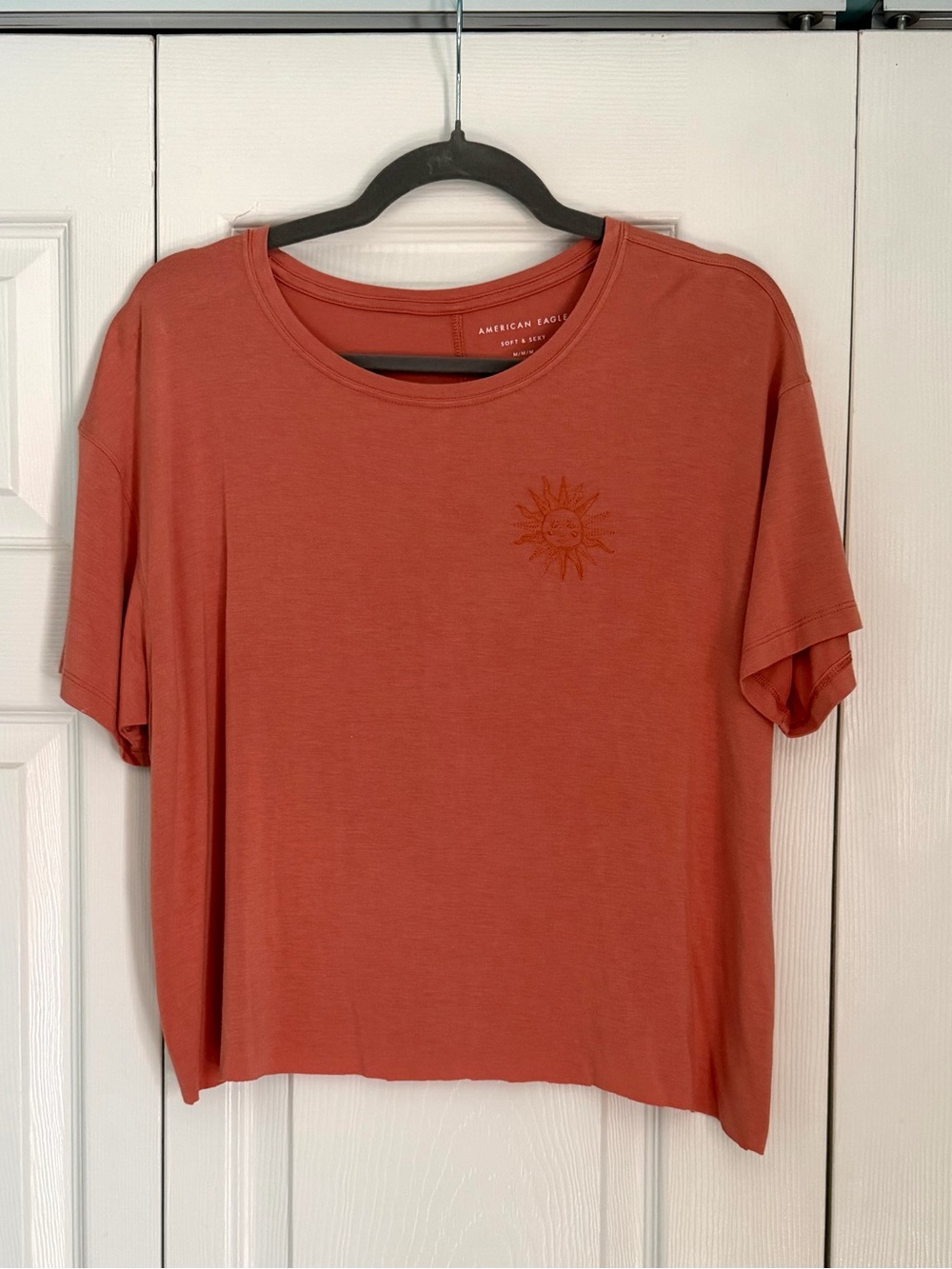 American Eagle Outfitters Women's Terracotta Sun Graphic Tee